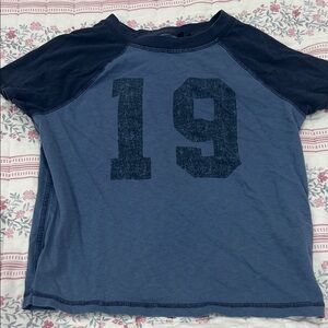 Superdry Navy and Blue Raglan Sleeve Tee